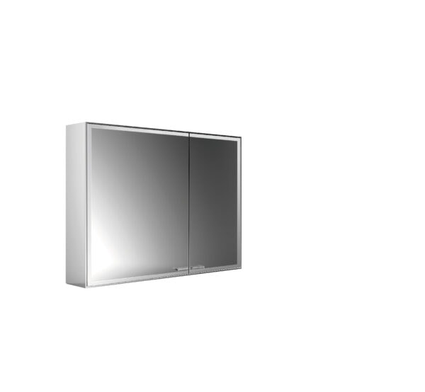 emco Lichtspiegelschrank prestige 2, 888 mm, Aufputzmodell, breite Tür links, IP 44