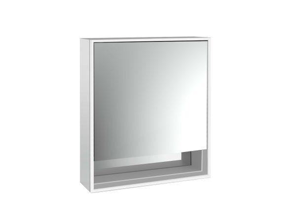 emco Lichtspiegelschrank loft mit Unterfach, 600 mm, 1 Tür, Aufputzmodell mit verspiegelten Seitenwänden, IP 20.