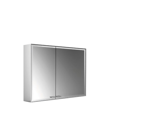 emco Lichtspiegelschrank prestige 2, 888 mm, Aufputzmodell, breite Tür rechts, IP 44