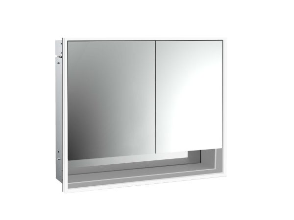 emco Lichtspiegelschrank loft mit Unterfach, 800 mm, 2 Türen, Unterputzmodell, IP 20.