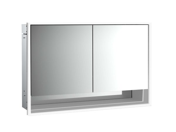 emco Lichtspiegelschrank loft mit Unterfach, 1.200 mm, 2 Türen, Unterputzmodell, IP 20.