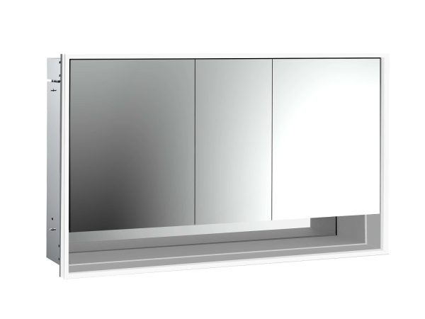 emco Lichtspiegelschrank loft mit Unterfach, 1.400 mm, 3 Türen, Unterputzmodell, IP 20.