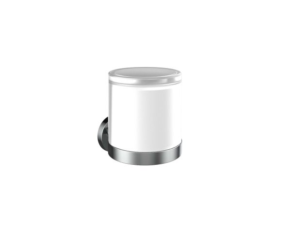 emco round Sensor-Seifenspender, mit Stülpbecher aus satiniertem Kristallglas, Füllmenge: ca. 155 ml. Per Mirco-USB aufladbarer Lithium-Ionen-Akku. Ein- und ausschaltbar.