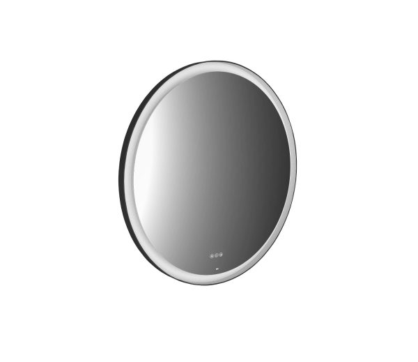 emco LED-Rahmenspiegel Round black, Ø 600 mm
