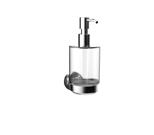 emco round Soap dispenser, clear crystal glass, pump unit plastic