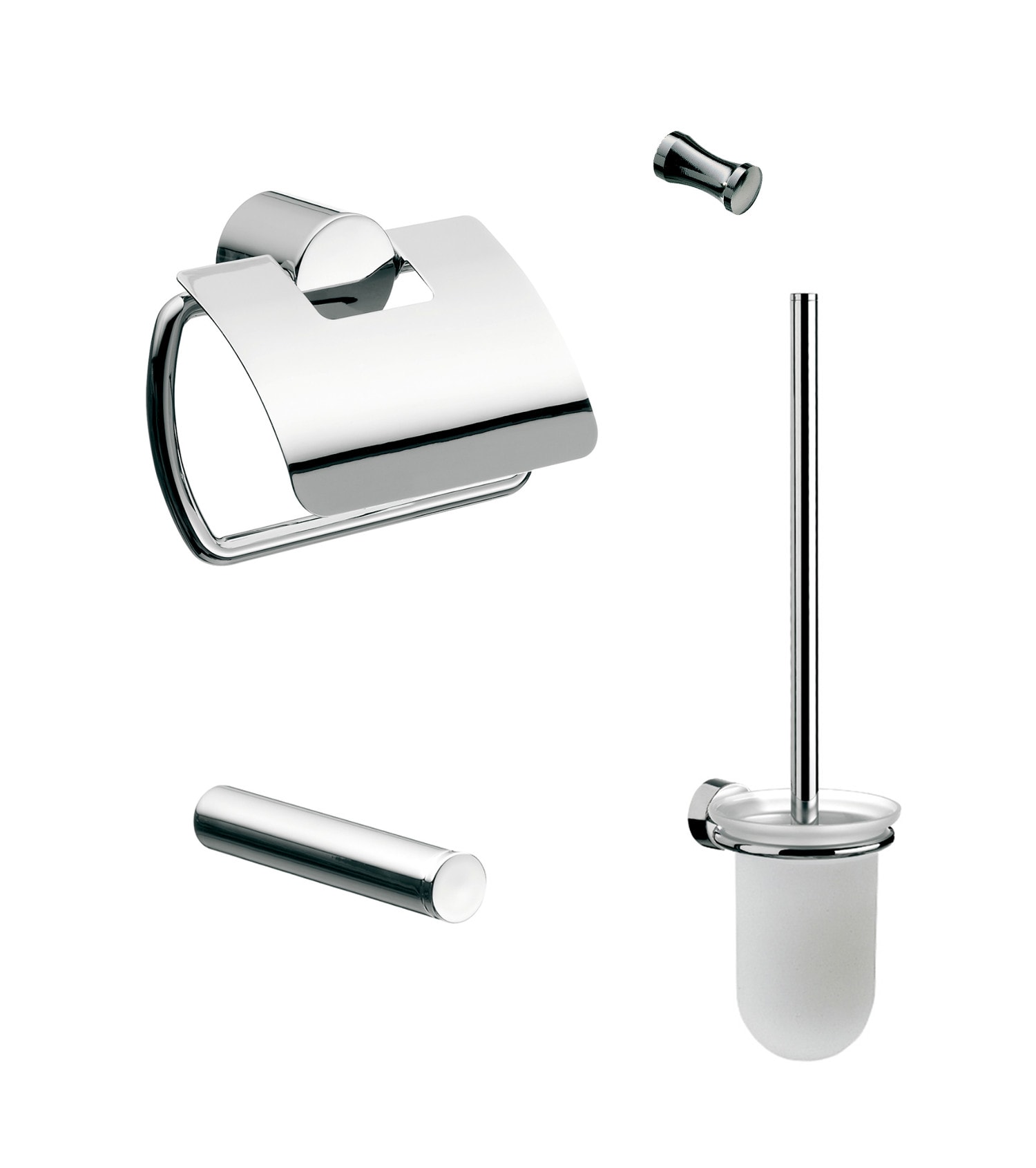 Chrome Bathroom Hardware Sets Stainless Steel Toilet Brush Holder WC Roll  Paper Towel Bar Shelf Shower