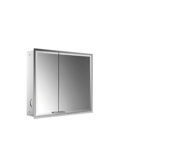 emco Illuminated mirror cabinet prestige 2, 815 mm, built-in model, wide door on the right, IP 44