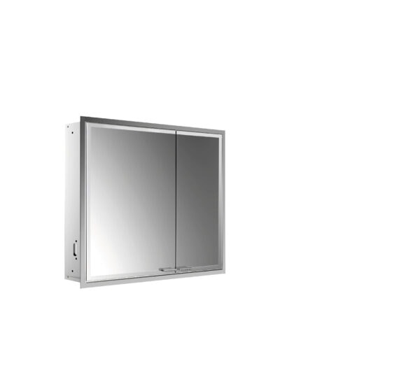 emco Illuminated mirror cabinet prestige 2, 815 mm, built-in model, wide door on the left, IP 44