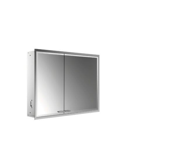 emco Illuminated mirror cabinet prestige 2, 915 mm, built-in model, wide door on the right, IP 44