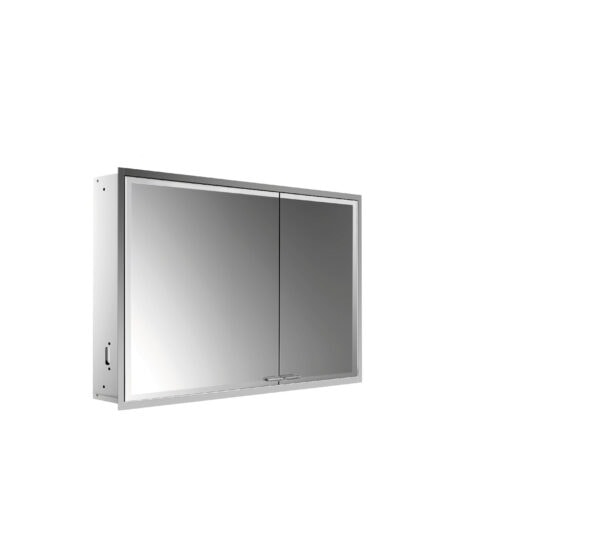 emco Illuminated mirror cabinet prestige 2, 1015 mm, built-in model, wide door on the left, IP 44