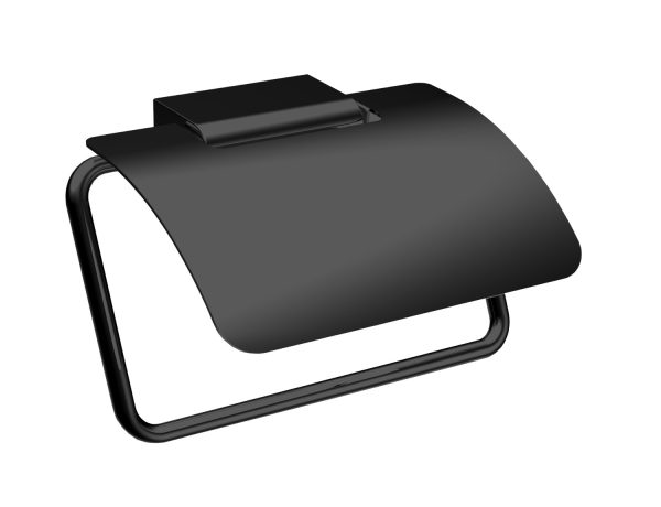 emco flow Paper holder with cover - black