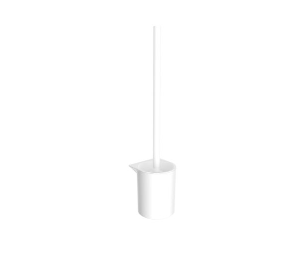 emco flow Toilet brush holder, bowl of white plastic, brush grip white, wall mounted