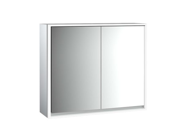 emco Illuminated mirror cabinet loft, 800 mm, 2 doors, wall-mounted model with mirrored side panels, IP 20.