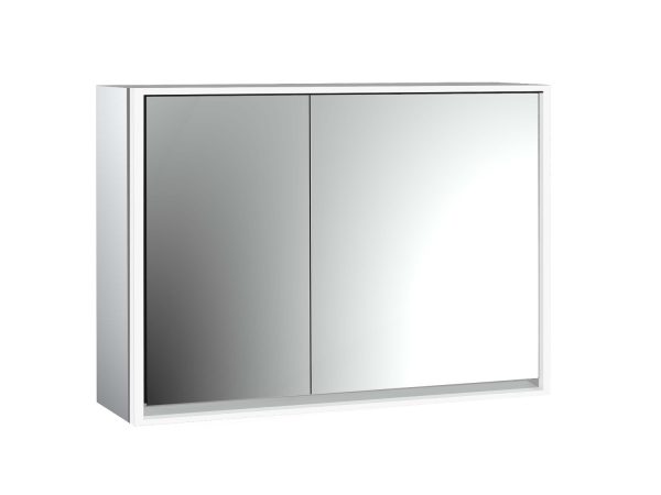 emco Illuminated mirror cabinet loft, 1.000 mm, 2 doors, wall-mounted model with mirrored side panels, IP 20.