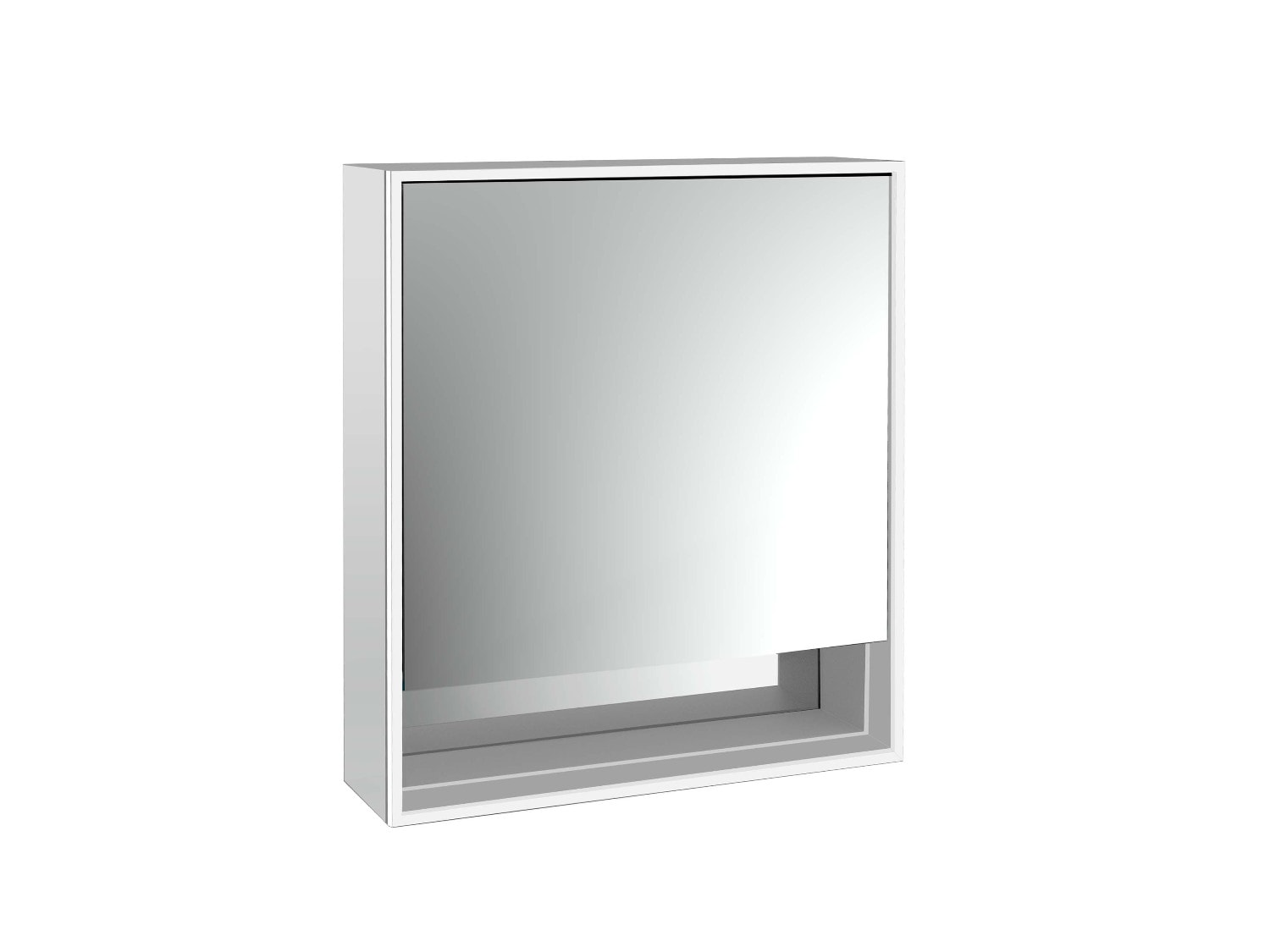 emco Illuminated mirror loft an accessible compartment, 600 mm, 1 door, wall-mounted model with mirrored side panels, IP 20. - EMCO