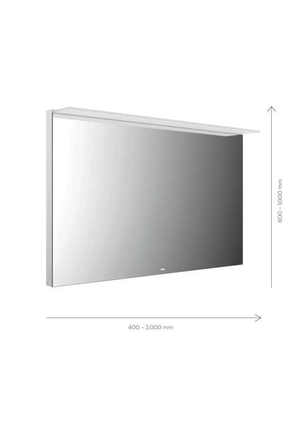 emco LED illuminated mirror MI 200, with acrylic light sail and concealed sensor switch