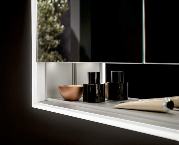 emco Illuminated mirror cabinet loft with an accessible compartment, 600 mm, 1 door, built-in version, IP 20.