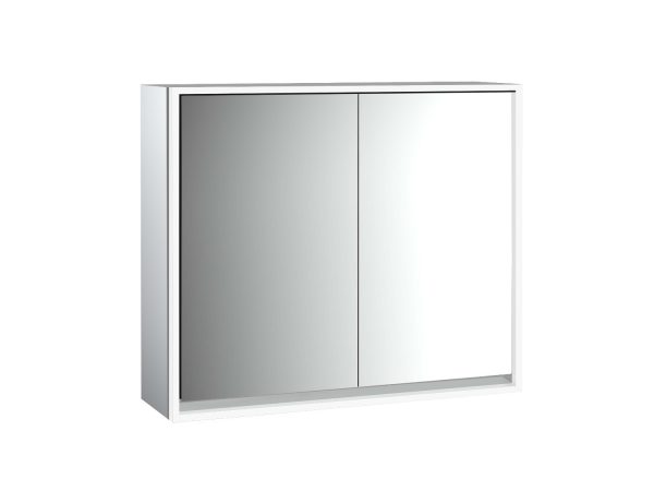 emco Illuminated mirror cabinet loft, 800 mm, 2 doors, wall-mounted model with mirrored side panels, IP 20.
