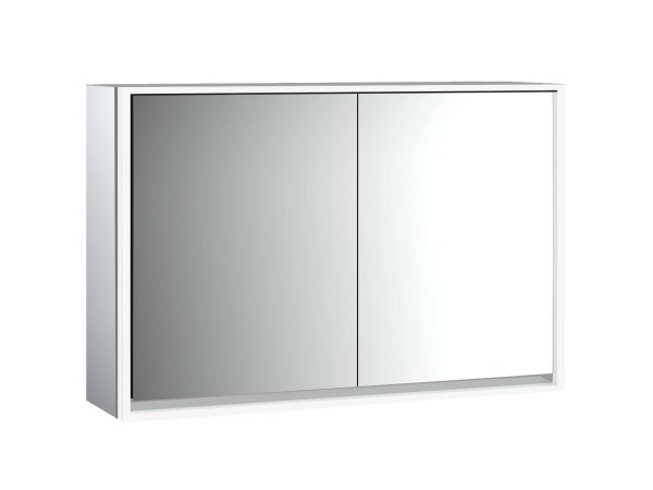 emco Illuminated mirror cabinet loft, 1.200 mm, 2 doors, wall-mounted model with mirrored side panels, IP 20.