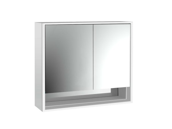 emco Illuminated mirror cabinet loft with an accessible compartment, 800 mm, 2 doors, wall-mounted model with mirrored side panels, IP 20.