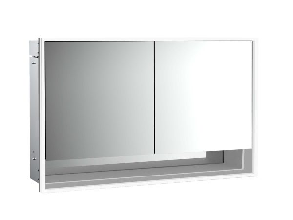 emco Illuminated mirror cabinet loft with an accessible compartment, 1.300 mm, 2 doors, built-in version, IP 20.