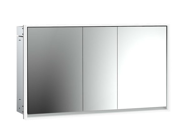 emco Illuminated mirror cabinet loft, 1.400 mm, 3 doors, built-in version, IP 20.