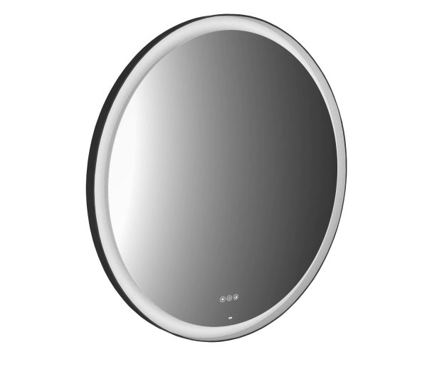 emco LED-illuminated mirror Round black, Ø 1.000 mm